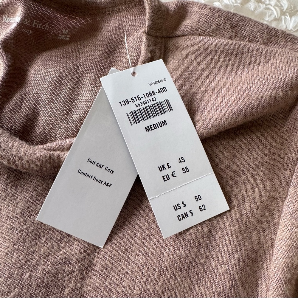 Abercrombie & Fitch Women's Soft A&F Cozy Long Sleeve Tan Neutral Bodysuit Sz M - Picture 8 of 8